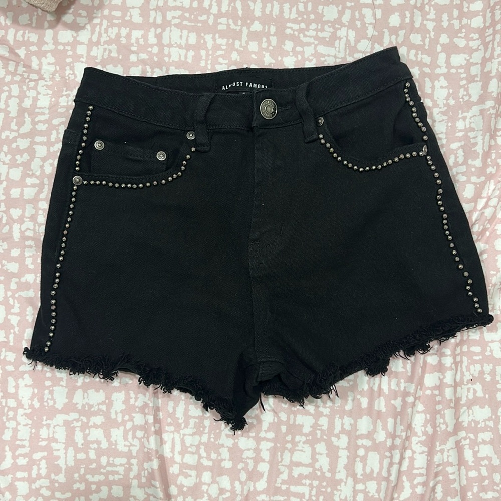 Black shorts with rhinestones (worn once)
